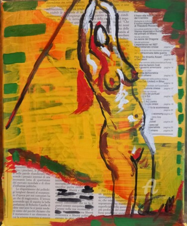 绘画 标题为“Painting "Woman"” 由Rikortgallery, 原创艺术品, 丙烯 安装在其他刚性面板上