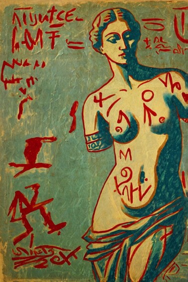 The formula of Antiquity 「The formula of Anti…」というタイトルのデジタルアーツ Alexander Galyatskyによって, オリジナルのアートワーク, デジタルプリント ウッドストレッチャーフレームにマウント