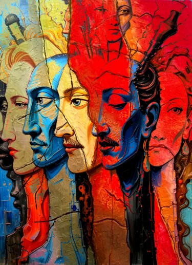数字艺术 标题为“Multi Head 2003” 由Burkhard Baier, 原创艺术品, 2D数字工作