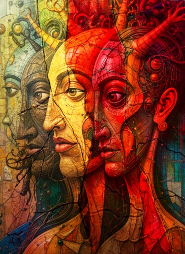 数字艺术 标题为“Multi Head 2005” 由Burkhard Baier, 原创艺术品, 2D数字工作