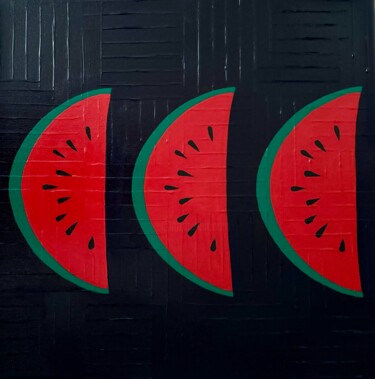 "Watermelon/Wasserme…" başlıklı Tablo Barbara Danner tarafından, Orijinal sanat, Akrilik Ahşap Sedye çerçevesi üzerine monte…