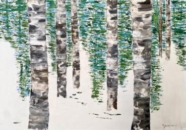 Peinture intitulée "La forêt sous la ne…" par Florence Maraine Bertrand, Œuvre d'art originale, Acrylique Monté sur Châssis…