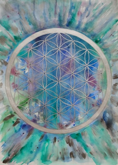 图画 标题为“Flower of life” 由Oksana Gorbatova, 原创艺术品, 水彩
