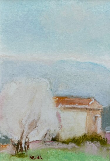 图画 标题为“Cabanon et cerisier” 由Johanne Spinella, 原创艺术品, 粉彩