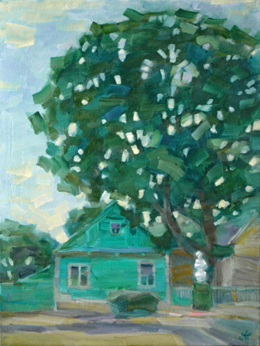 Landscape with Sculpture Картина под названием "Landscape with Scul…" - Victoria Alferonok, Подлинное произведение искусства, Масло