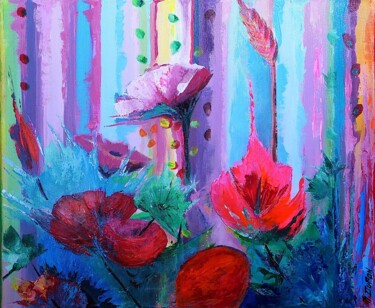 Peinture intitulée "Jardin anglais" par Marie Dupon, Œuvre d'art originale, Acrylique