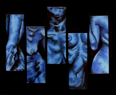 Self-Portrait in Fragments Peinture intitulée "Self-Portrait in Fr…" par Winter Echoes Hill, Œuvre d'art originale, Huile