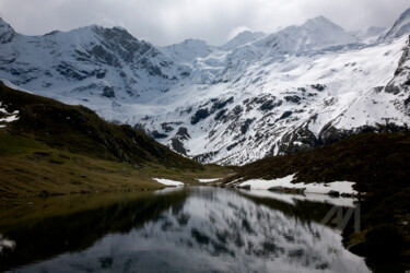 Lake and mountains - near Zinal - Switzerland 摄影 标题为“Lake and mountains…” 由Scott Gregory Banner, 原创艺术品, 数码摄影