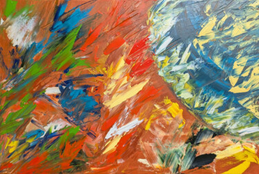 Peinture intitulée "Le Ciel Veille" par Julien Bhr, Œuvre d'art originale, Huile