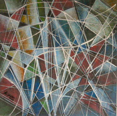 绘画 标题为“Abstrato cubista MA…” 由Antonio Guimaraes, 原创艺术品, 丙烯