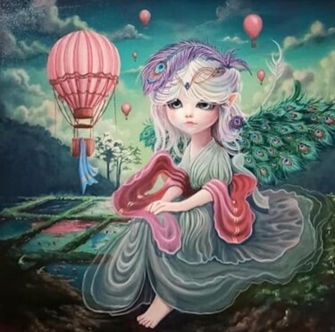 绘画 标题为“Faded air trail” 由Nomo N, 原创艺术品, 丙烯