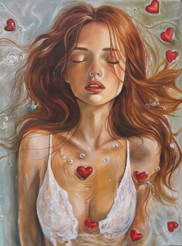 In love 绘画 标题为“In love” 由Anastasia Surgutanova, 原创艺术品, 油 安装在木板上