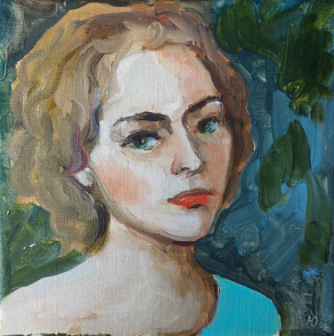 绘画 标题为“Portrait of Julia.” 由Ul Moreva, 原创艺术品, 油 安装在木质担架架上