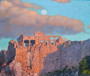 Pittura intitolato "Античные руины в Гр…" da Ruslan Derevcov, Opera d'arte originale, Olio