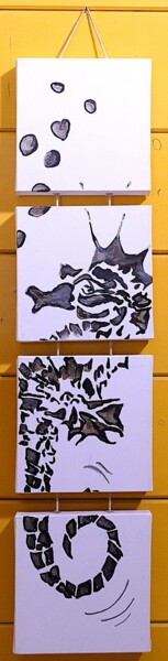 Peinture intitulée "Hippo" par Marie Dupon, Œuvre d'art originale, Acrylique