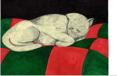 图画 标题为“Stippled Serenity” 由Henri Hardison, 原创艺术品, 圆珠笔