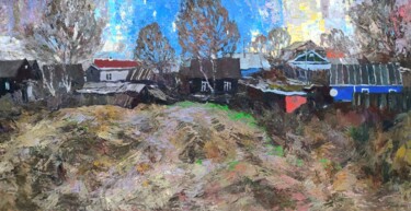 Peinture intitulée "Spring on the outsk…" par Olga Dumskaya, Œuvre d'art originale, Huile Monté sur Châssis en bois