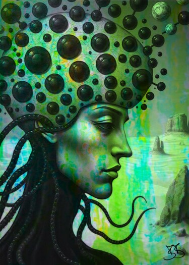 数字艺术 标题为“Face in Desert 0025” 由Burkhard Baier, 原创艺术品, 2D数字工作