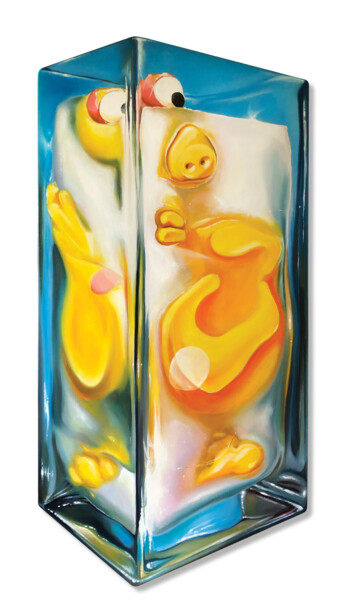 Peinture intitulée "CASIBERNATUS" par Christian Lucas, Œuvre d'art originale, Huile Monté sur Panneau de bois