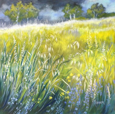 Juste avant l'orage 2025 Painting titled "Juste avant l'orage…" by Cathy Monnier, Original Artwork, Acrylic Mounted on Wood Stretcher frame