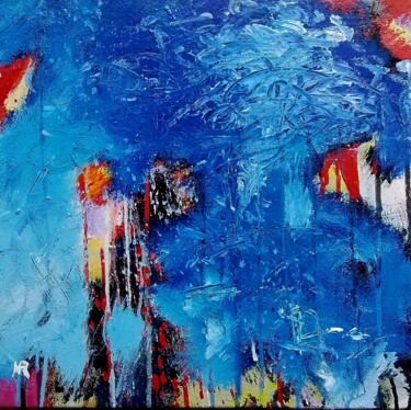 Peinture intitulée "azur" par Hervé Rayot, Œuvre d'art originale, Acrylique