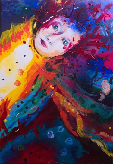 Peinture intitulée "Tempête de couleur" par Marie Dupon, Œuvre d'art originale, Acrylique