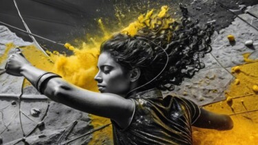Digitale Kunst mit dem Titel "Durchbruch" von Christine Stock (Limonezitrone), Original-Kunstwerk, KI-generiertes Bild