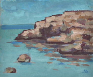 Картина под названием "Oil Painting Sea an…" - Marina Zubkova, Подлинное произведение искусства, Масло Установлен на картон