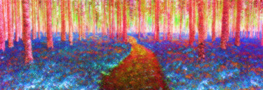 摄影 标题为“A Walk In The Woods” 由Peter Watson, 原创艺术品, 数码摄影 安装在木质担架架上