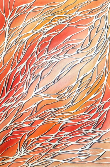 RHYTHM OF THOUGHT Painting titled "RHYTHM OF THOUGHT" by Svetlana Sokolova, Original Artwork, Acrylic Mounted on Wood Stretcher frame