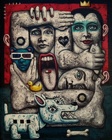 Painting titled "MORCEAUX DE CHOIX P…" by Nicolas Monjo, Original Artwork, Acrylic Mounted on Wood Stretcher frame