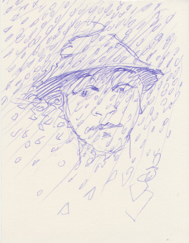 Disegno intitolato "été 2024 pleboulle,…" da Frédéric Avez, Opera d'arte originale, Biro