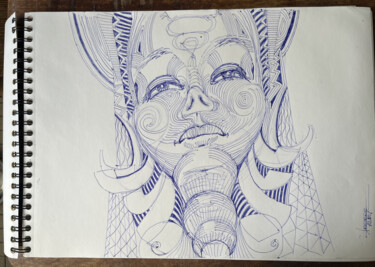 Disegno intitolato "2024///" da Frédéric Avez, Opera d'arte originale, Biro