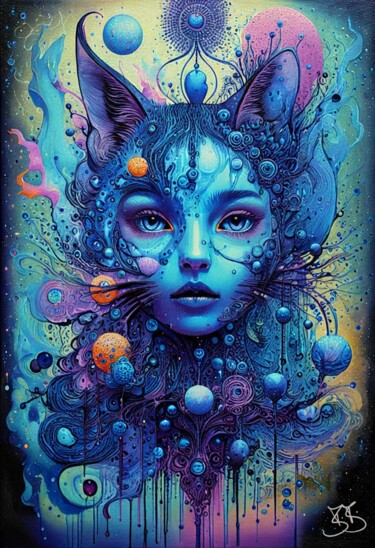 数字艺术 标题为“Human Cat 005” 由Burkhard Baier, 原创艺术品, 2D数字工作