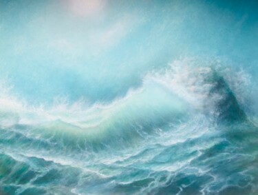 Replica of Sergey Lima’s Painting "Breaking Against the Reef Painting titled "Replica of Sergey L…" by Tatiana Belchenko, Original Artwork, Oil Mounted on Other rigid panel