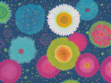数字艺术 标题为“Floral Texture: Gra…” 由Meahau, 原创艺术品, AI生成的图像