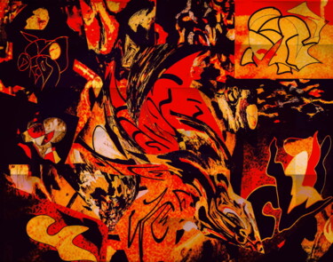 Digital Arts titled "Centrifugal force" by Zykram, Original Artwork, 2D Digital Work Mounted on Wood Stretcher frame