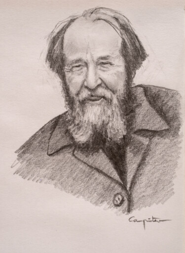 Aleksandr Isaievich Solzhenitsyn Disegno intitolato "Aleksandr Isaievich…" da Eduardo Carpintero García, Opera d'arte originale, Grafite