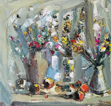Fragments of Still Life Painting titled "Fragments of Still…" by Vlas Ayvazyan, Original Artwork, Oil Mounted on Wood Stretcher frame