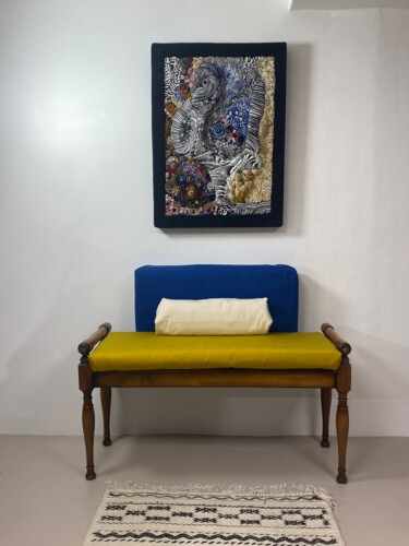 Art textile intitulée "Tableau sculpture a…" par Yasmina Kijek, Œuvre d'art originale, Fibre Textile Monté sur Autre panneau…