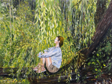 Painting titled "Jour d'été à Fay-au…" by Camille Rouschmeyer, Original Artwork, Acrylic