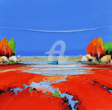 Painting titled "tendrement sur la p…" by Christian Eurgal, Original Artwork, Oil