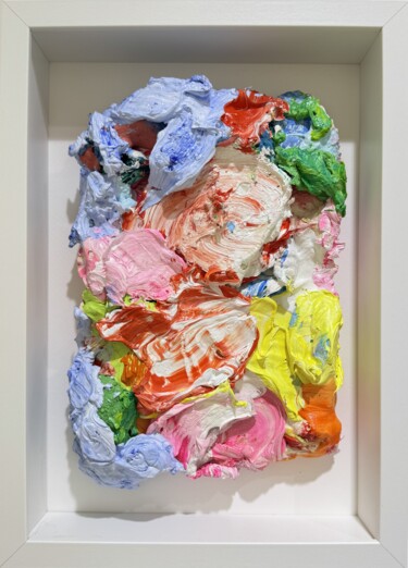 Painting titled "Miniature" by Pascal Courcelles, Original Artwork, Oil Mounted on Wood Panel