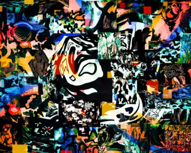 Arts numériques intitulée "Color blower" par Zykram, Œuvre d'art originale, Travail numérique 2D Monté sur Châssis en bois