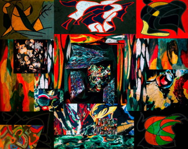 Digital Arts titled "The door of the hau…" by Zykram, Original Artwork, 2D Digital Work Mounted on Wood Stretcher frame
