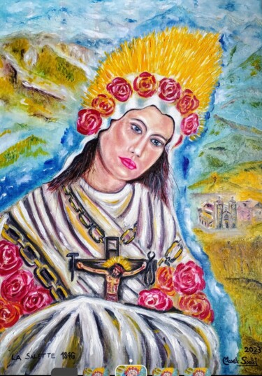 Pintura intitulada "La Salette 1846" por Marek Spetel, Obras de arte originais, Óleo Montado em Armação em madeira