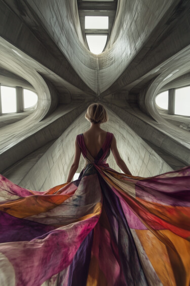 Digital Arts titled "City Angel XXVII" by Nikaleona, Original Artwork, AI generated image