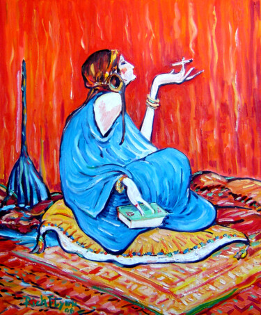 Картина под названием "CIGARARETTE" - Richard Flynn Flynn, Подлинное произведение искусства, Масло Установлен на Деревянная…