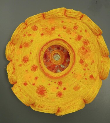 Textile Art titled "El Sol (The Sun)" by Richard Harding, Original Artwork, Textile fiber