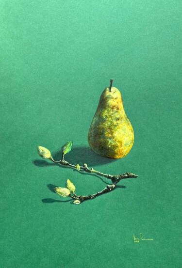 Dibujo titulada "Pear and Willow" por Valeriia Romanova, Obra de arte original, Rotulador